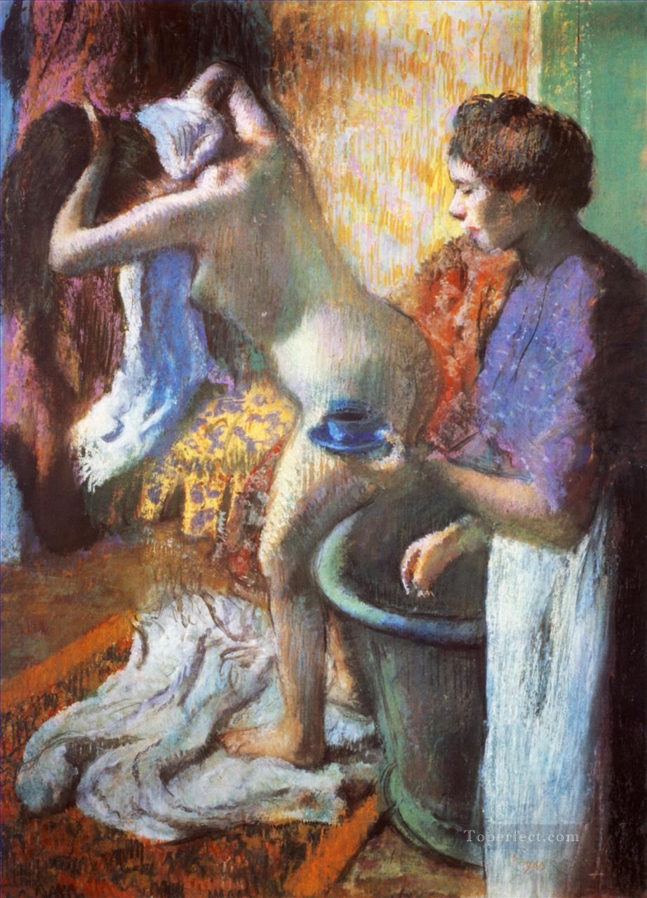 入浴後の紅茶の朝食 1883年 エドガー・ドガ油絵